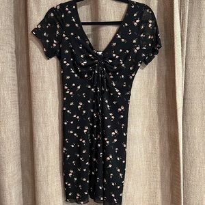 Hollister black floral mini dress